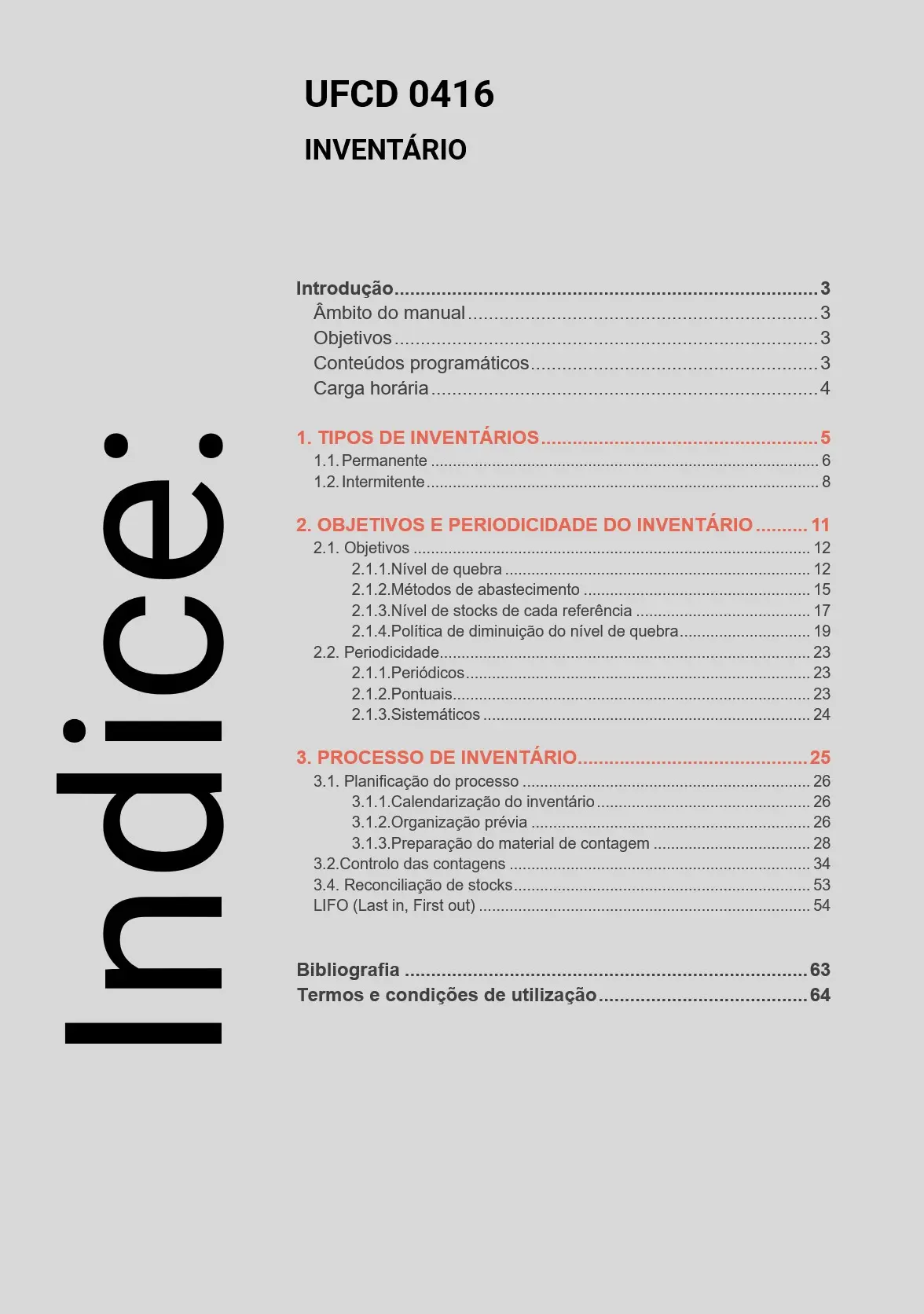 Índice UFCD 0416