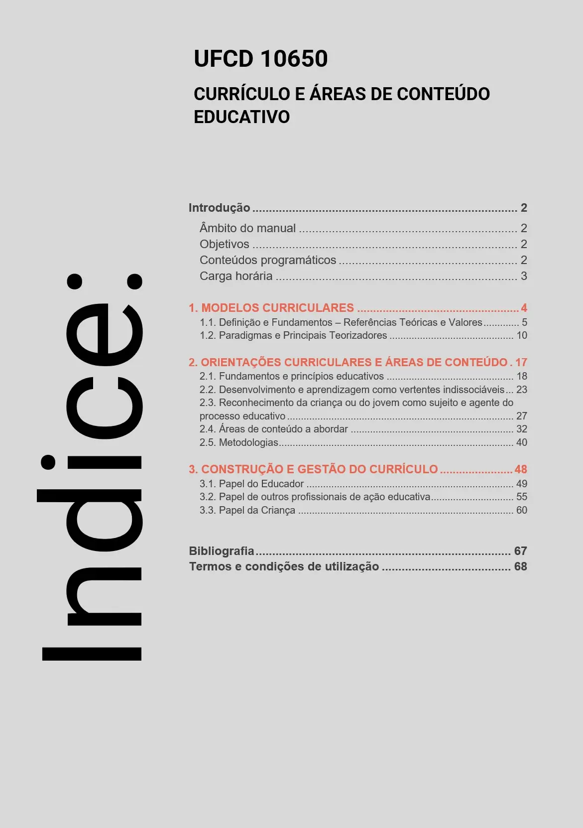 Índice UFCD 10650