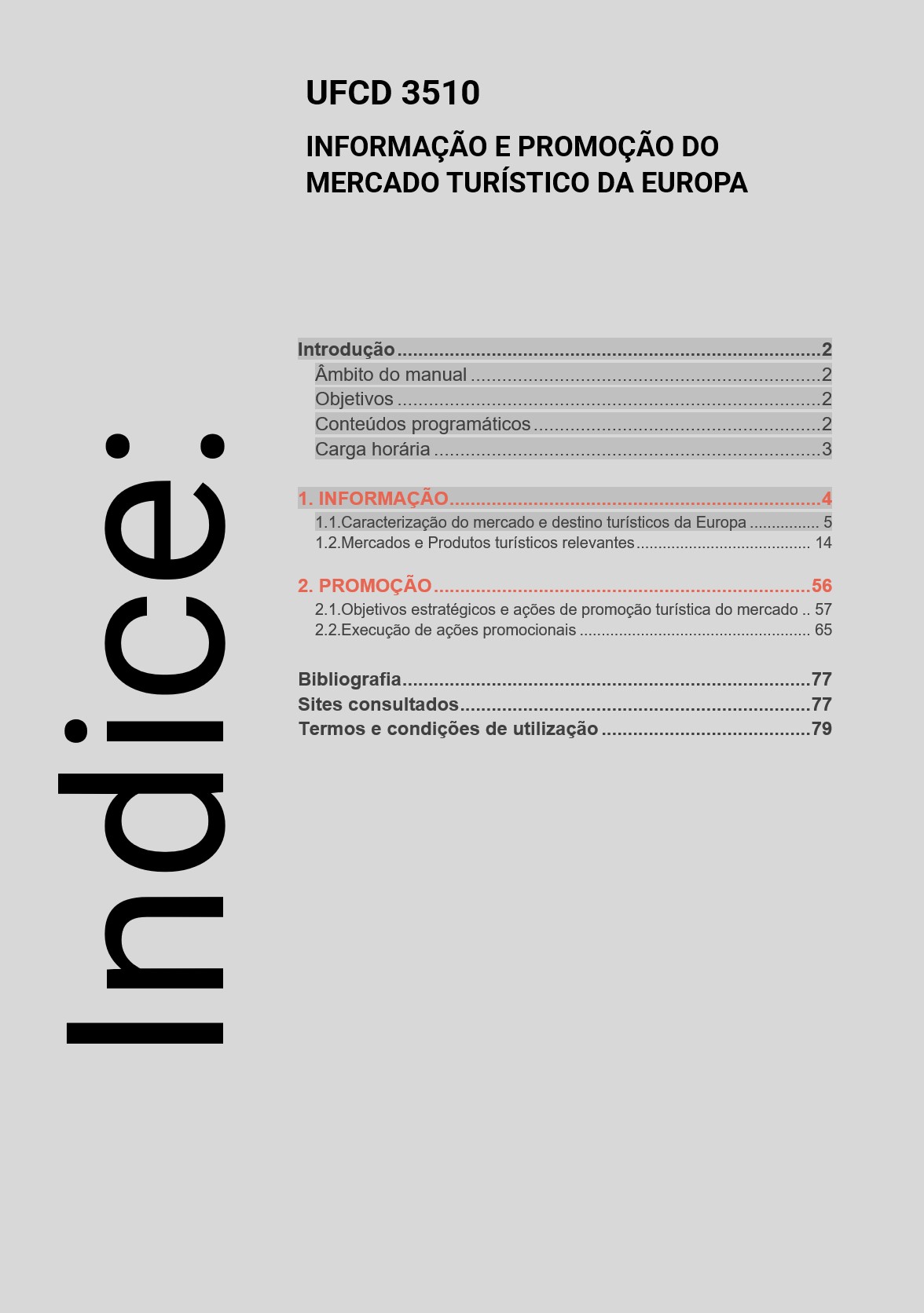 Índice UFCD 3510