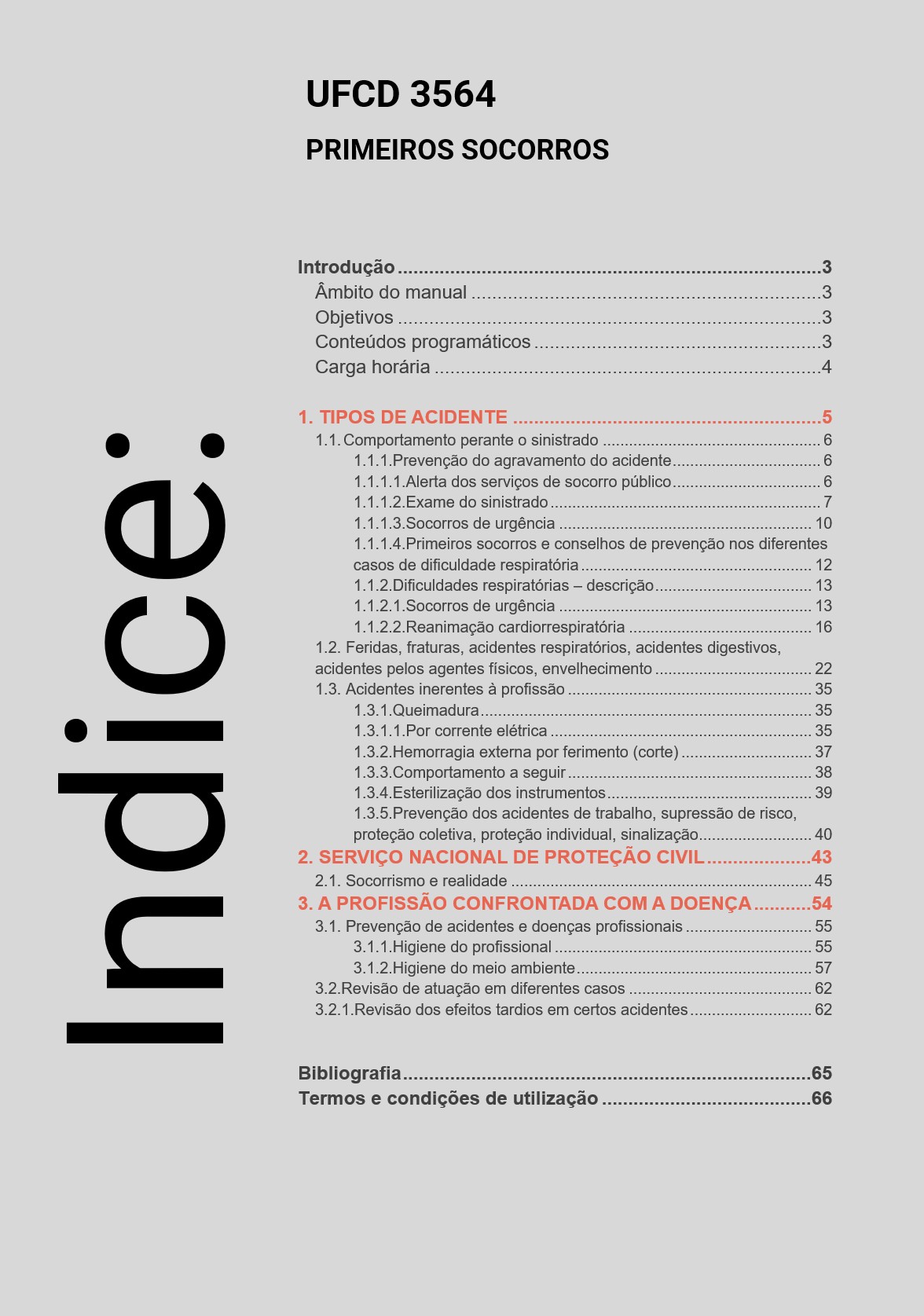 Índice UFCD 3564