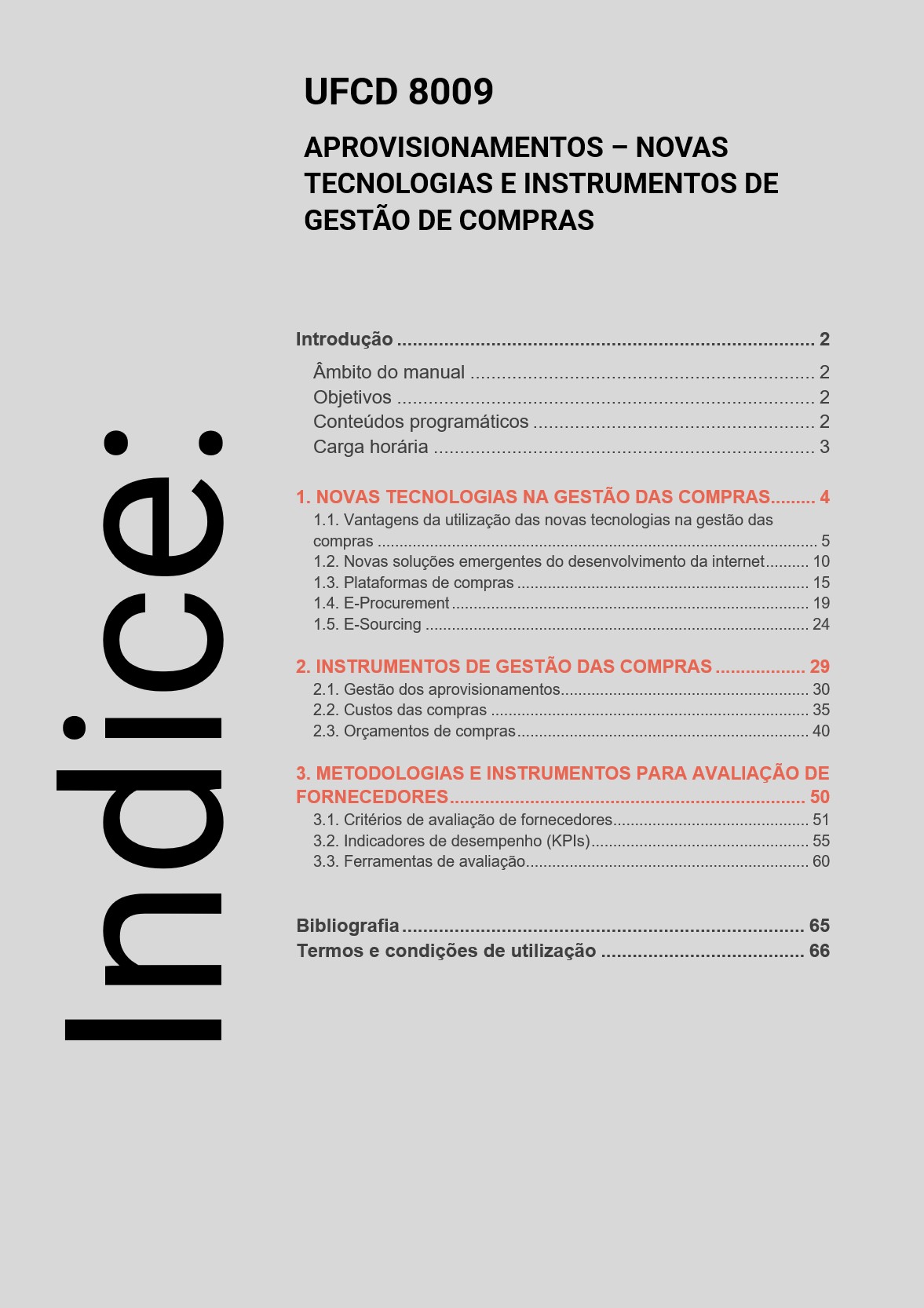 Índice UFCD 8009